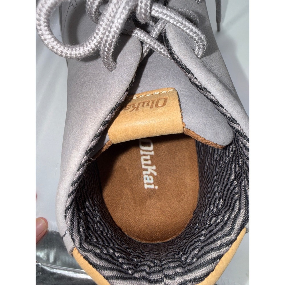 OluKai Papaku Ili Mens 9.5 Gray Leather Chukka Boots Waterproof Ankle - Picture 6 of 8